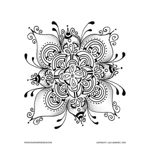 Flower Mandela Coloring page set 2